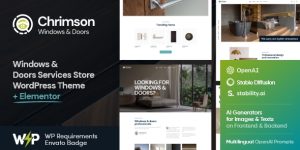 Chrimson is a totally responsive and Retina ready WordPress theme with a clean and minimal design. It is built for stores of windows  doors