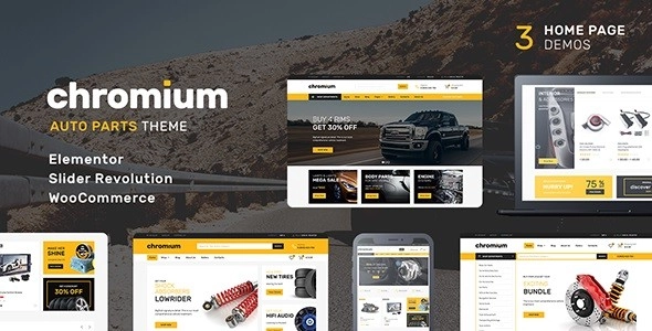 Chromium is a great premium auto parts WordPress theme. We designed it to make your site prettier and your life easier. The theme is fast