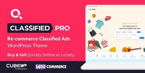 ClassifiedPro is a ReCommerce Classified WordPress Theme