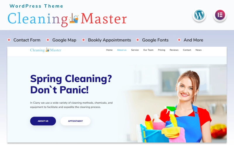 ﻿Cleaning Master is a beautiful nice landing page WordPress theme