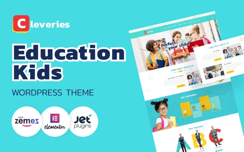 Cleveries will help you create a stylish website dedicated to educational topic in Elementor Page builder. Represent your courses for kids