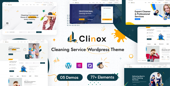 Clinox – Cleaning Services WordPress Theme is a modern