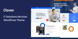 Cloven – IT Solutions and Services Company WordPress Theme which is perfectly suitable for the Agency