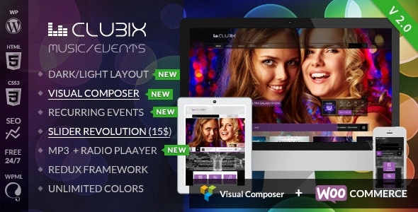 Clubix is a  responsive  wordpress theme