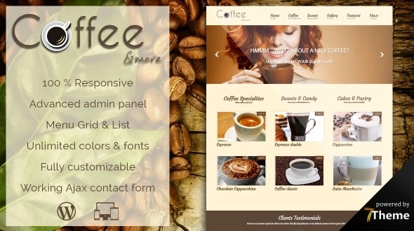 Coffee is a beautiful WordPress coffee bar theme. You can use it for a coffee bar