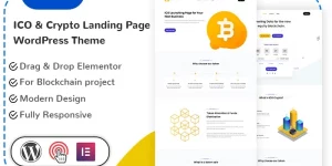 Coinmax - ICO  Crypto Landing Page Free WordPress Theme