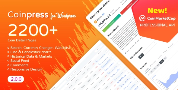 Effortlessly create stunning cryptocurrency websites with Coinpress. Automate 2200+ coin pages