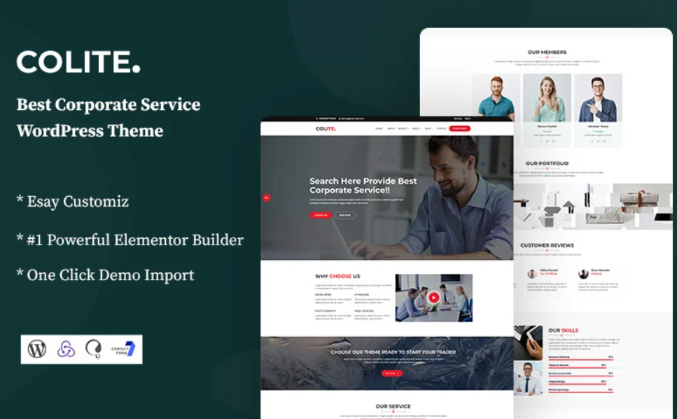 Discover Colite - the ultimate Corporate Service WordPress Theme! With its sleek design