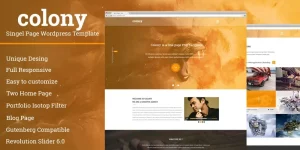 Colony is a one page template for your open ideas and it makes the block editor with your best concepts. Use it for growing your web feeling. You can use it for yours portfolio