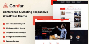 Elevate your event with Confar – the ultimate Conference WordPress Theme! Featuring customizable layouts