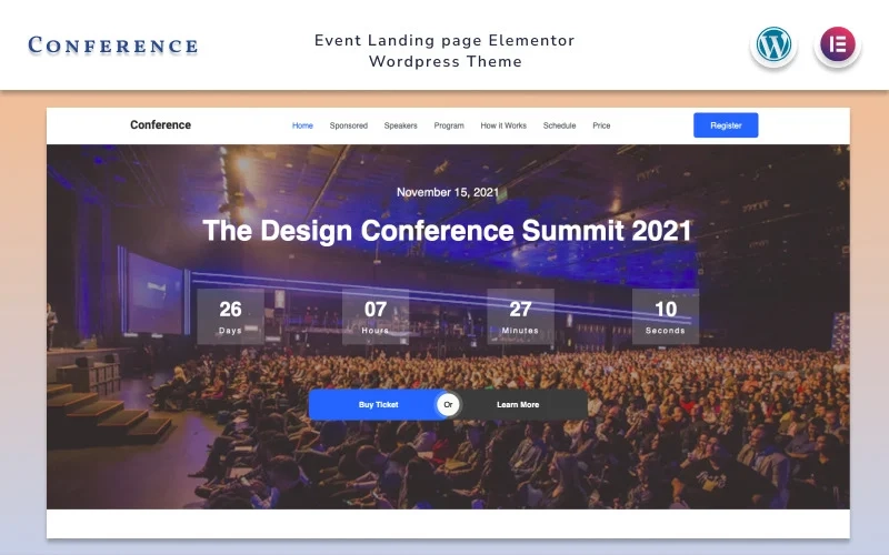 Conference is a landing page template