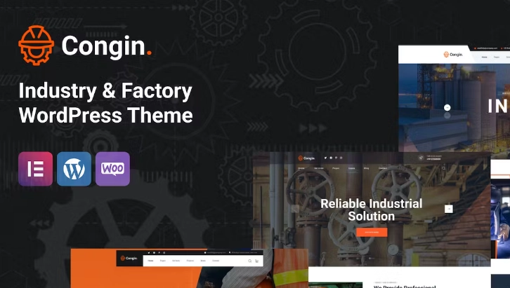 Discover Congin – the ultimate WordPress theme for industrial and manufacturing businesses! With Elementor for effortless customization