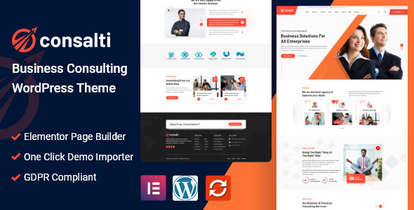 Consalti is a WordPress theme exclusively built for finance