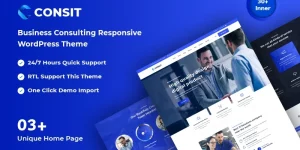 Consit is a powerful Business Consulting Responsive WordPress Theme. it's the best design for the new trends. we added 81+ customer element addons to this theme. so