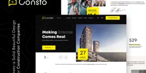 Consto | Industrial Construction Company WordPress theme has beautiful solid design. Also builded on most popular drag and drop page builder WP Bakery. Theme can implament for all construction and building companies. Amazing slider makes item more attractive and unique. As always responsive and retina ready.