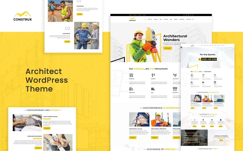 Construx is a WordPress Construction Theme designed exclusively for websites in the construction business. Its speed and power will make creating and maintaining a website a breeze. And because of its many premium features