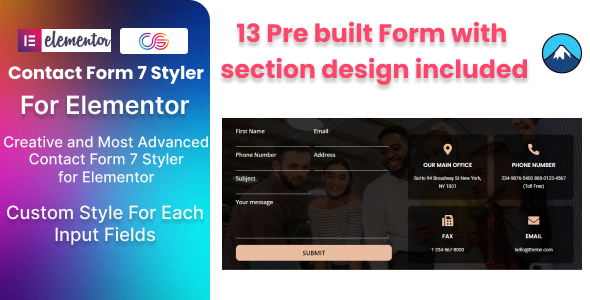 BWD Contact Form 7 Styler is an Elementor plugin that customizes all input fields style of contact form 7