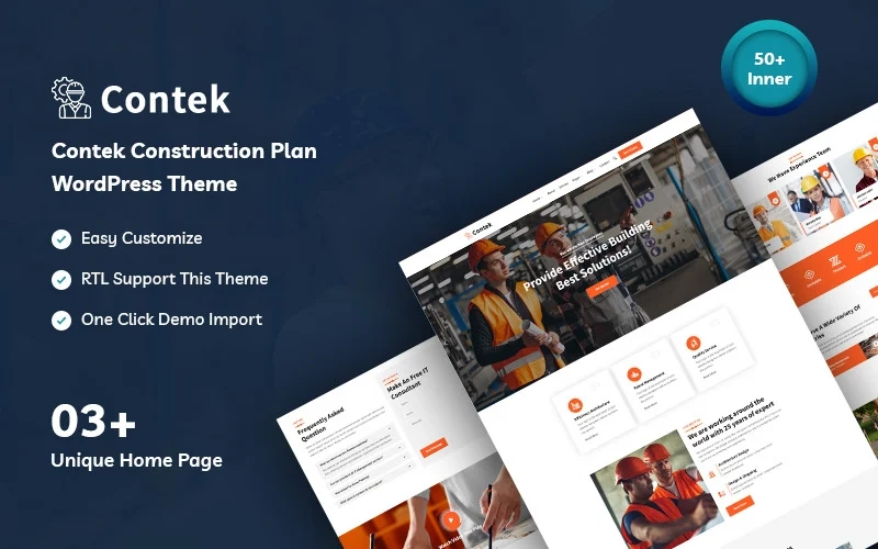 Contek is a construction plan WordPress theme. a beautiful WordPress theme for construction companies