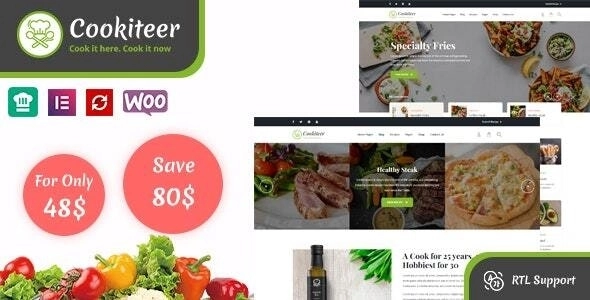 Cookiteer – Food  Recipe WordPress Theme. Cookiteer is a clean