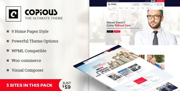 Elevate your WordPress site with the Copious Multiuse Theme! Fully responsive