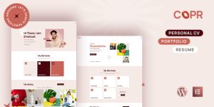 Copr is a sleek and modern WordPress theme designed and optimized for One Page Personal Portfolio