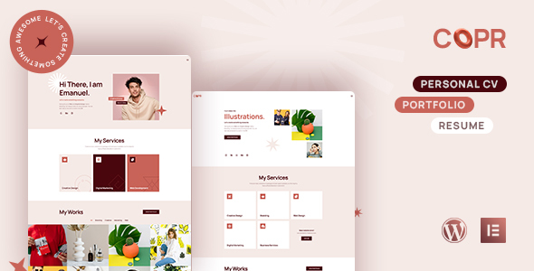 Copr is a sleek and modern WordPress theme designed and optimized for One Page Personal Portfolio