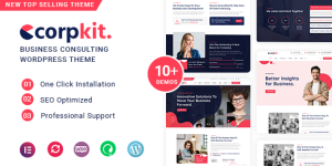 Corpkit is a modern and clean business consulting WordPress theme from Zozothemes. This WordPress Theme is designed for various business and consulting services