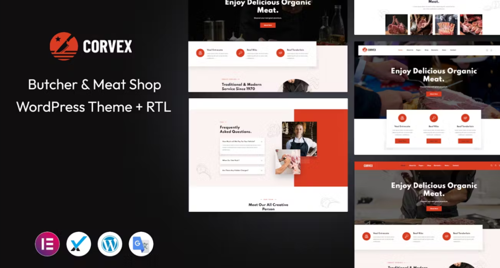 Discover Corvex – Butcher  Meat Shop WordPress Theme