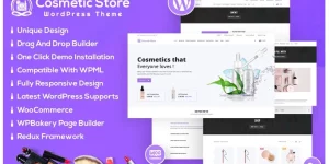 Elevate your beauty business with the Cosmetic Store WooCommerce Theme! This all-in-one solution features diverse categories like hair care