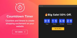 Boost your site's excitement with Countdown Timer – WordPress Countdown Timer Plugin. Perfect for events