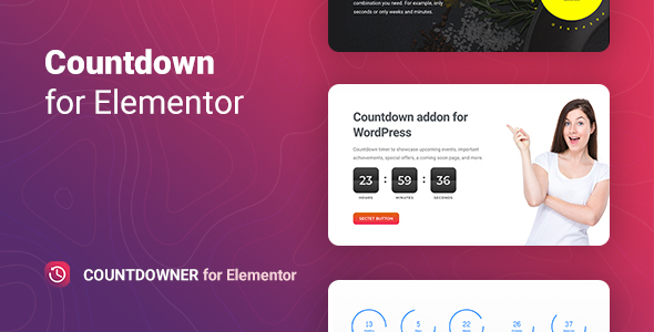 Elevate your website with Countdowner – the ultimate countdown timer plugin for Elementor! Showcase events