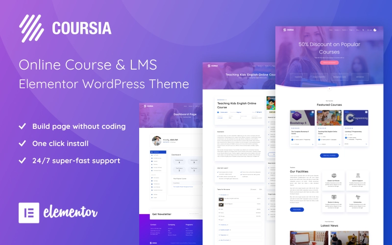 Coursia is a eLearning WordPress LMS (Learning management system) for Educational Institutes