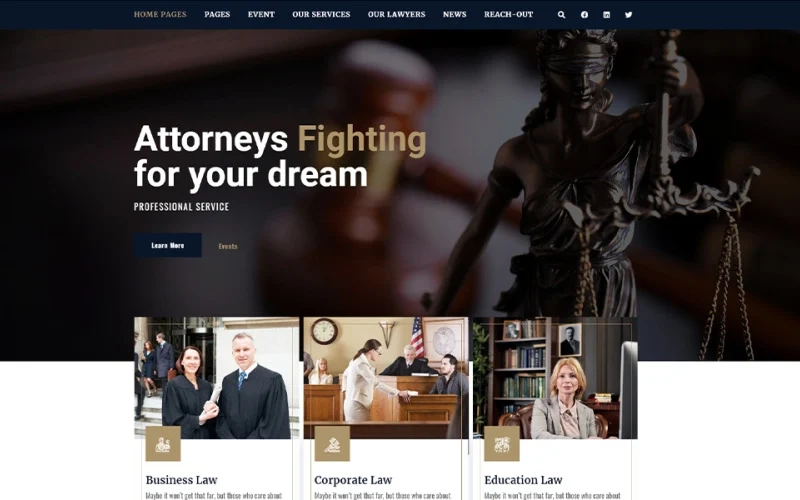 Courtia WordPress is a brand new and comprehensive WordPress theme perfectly suitable for law