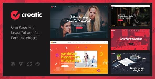 Transform your website with Creatic One Page Parallax WordPress Theme! Stunning design