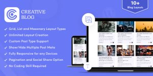 Creative Blog Plugin is a useful bundle to showcase your WordPress blog posts in unique creative ways. It is an effective and user-friendly way to beautify your WordPress default and custom posts on your website with beautiful grid