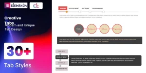 Boost your site's user experience with Creative Tabs Addon for Elementor. Effortlessly create stunning tabbed content that adapts to any free WordPress theme!