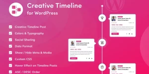 Creative Timeline for WordPress is an effective and user-friendly way to showcase your timeline in the best way. It is an effective and user-friendly way to beautify your WordPress Custom posts on your website with timeline concept. This plugin helps you showcase timeline elegantly and make your site looks more…