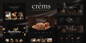 Crems – an Elegant Sweets  Pastry WordPress Theme created especially for Luxury Chocolate Company