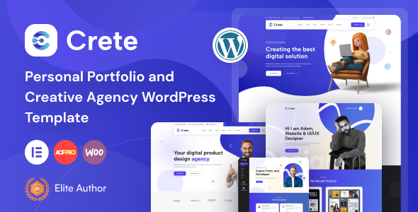 Crete – Personal Portfolio and Creative Agency WordPress Template is a clean