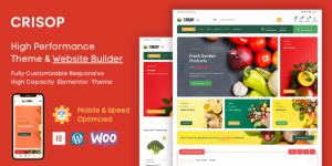 Crisop - Elementor Organic Food Store Theme is the ultimate solution for anyone looking to build an appealing and functional website for organic food stores. This WordPress theme