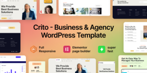 Elevate your business site with the Crito Business Agency WordPress Theme! Enjoy modern features