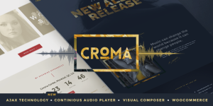 Continuous Audio Player  Music Album Give your sound the attention it deserves with the standout feature in Croma; a professional built-in audio player that floats on top of your website no matter which page is viewed. This means your fans