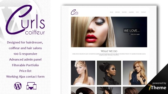 Curls is a premium WordPress Hair Salon Theme