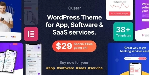 Custar is a premium WordPress Multipurpose theme designed for App