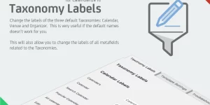 Enhance your WordPress site with Custom Taxonomy Labels for Calendarize it! Tailor calendar labels to fit your brand for a clear