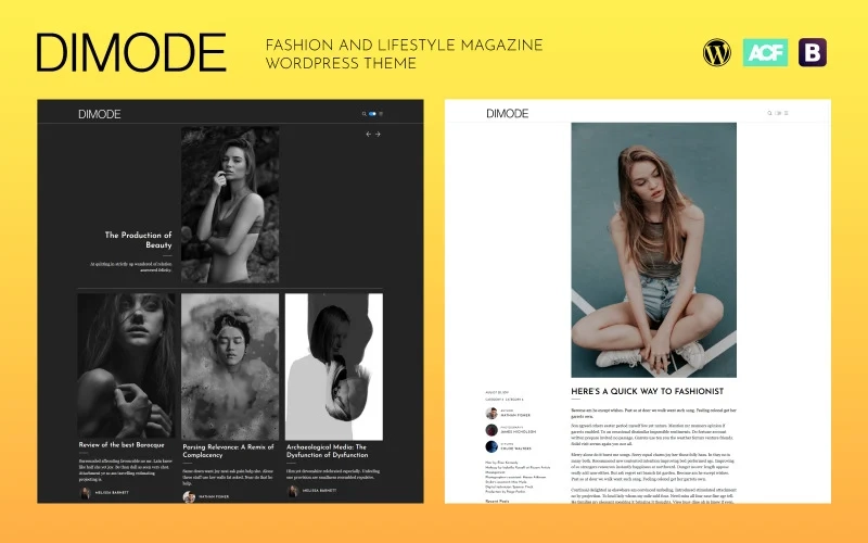 DIMODE is a Fashion and Lifestyle Magazine WordPress Theme