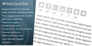 Enhance your WordPress site's sharing capabilities with DP Article Social Share. Easy setup  customizable options to increase your page views!