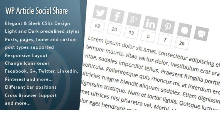 Enhance your WordPress site's sharing capabilities with DP Article Social Share. Easy setup  customizable options to increase your page views!