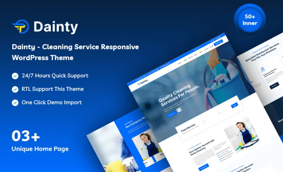 Discover Dainty - Cleaning Service Responsive WordPress Theme