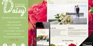 Daisy is a WordPress florist theme. It is designed for florist  gardener business and flower shop and can be changed easily to whatever you might need